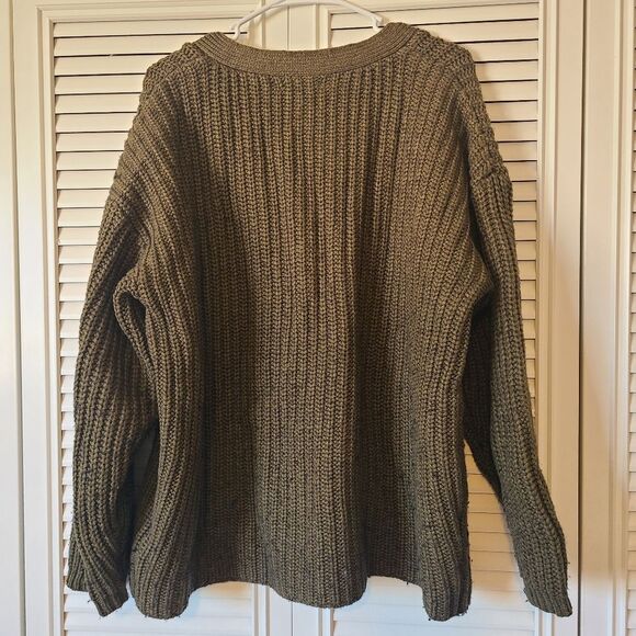 Marine Layer Ramona Oversized Cardigan Military Olive Heather Large - Picture 9 of 10